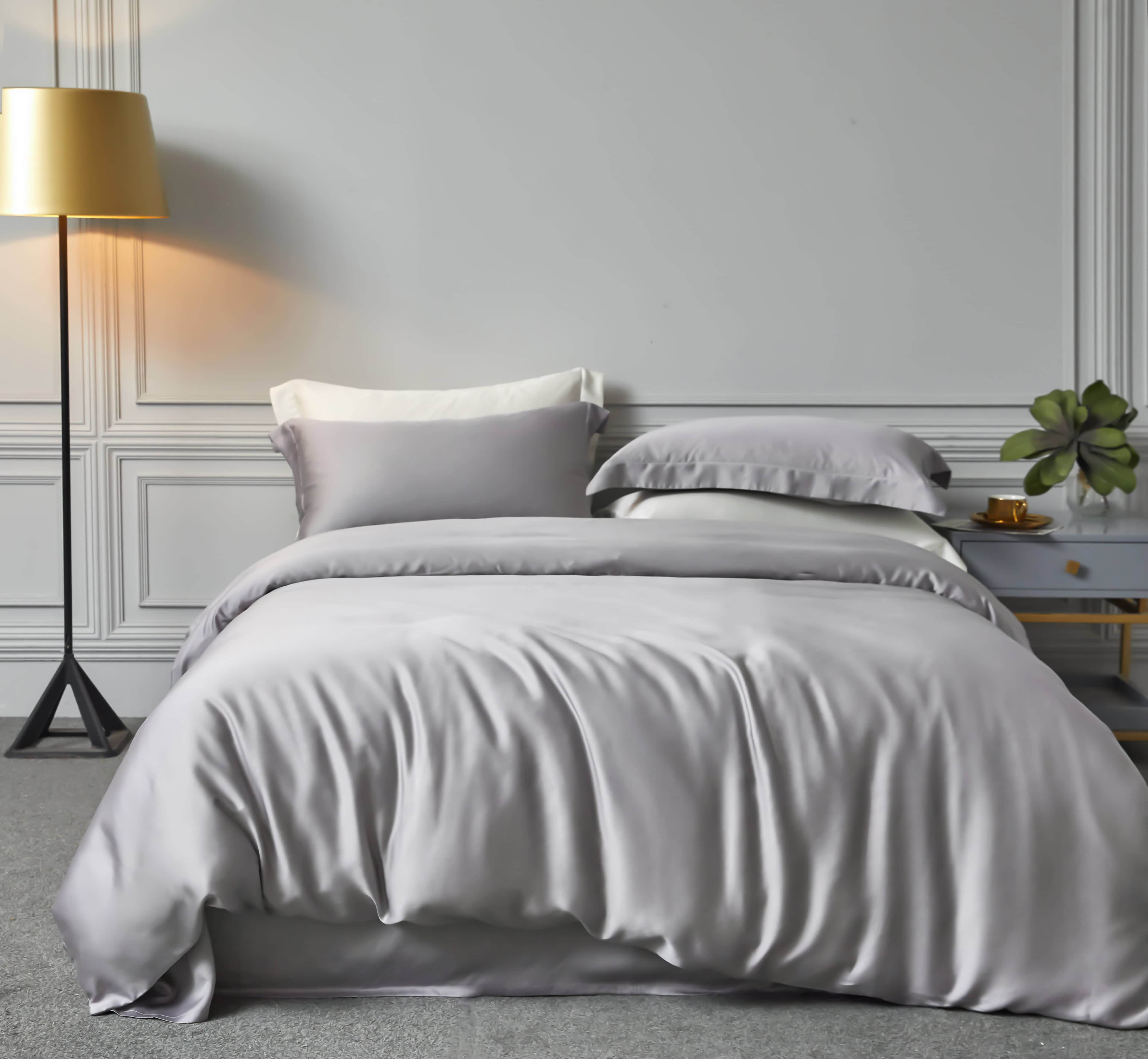 Modern Simple Plain Tencel Lyocell Duvet Cover Bedding Set