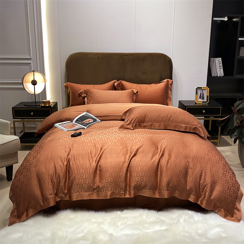 Luxury 100% Tencel Lyocell Bed Sheets Set Duvet Cover King Size Bedding Set