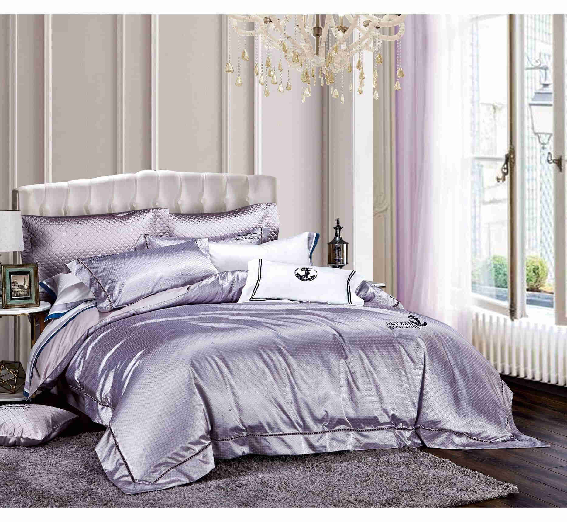 Luxury Jacquard Bamboo Bed Sheet Set Bedding Set