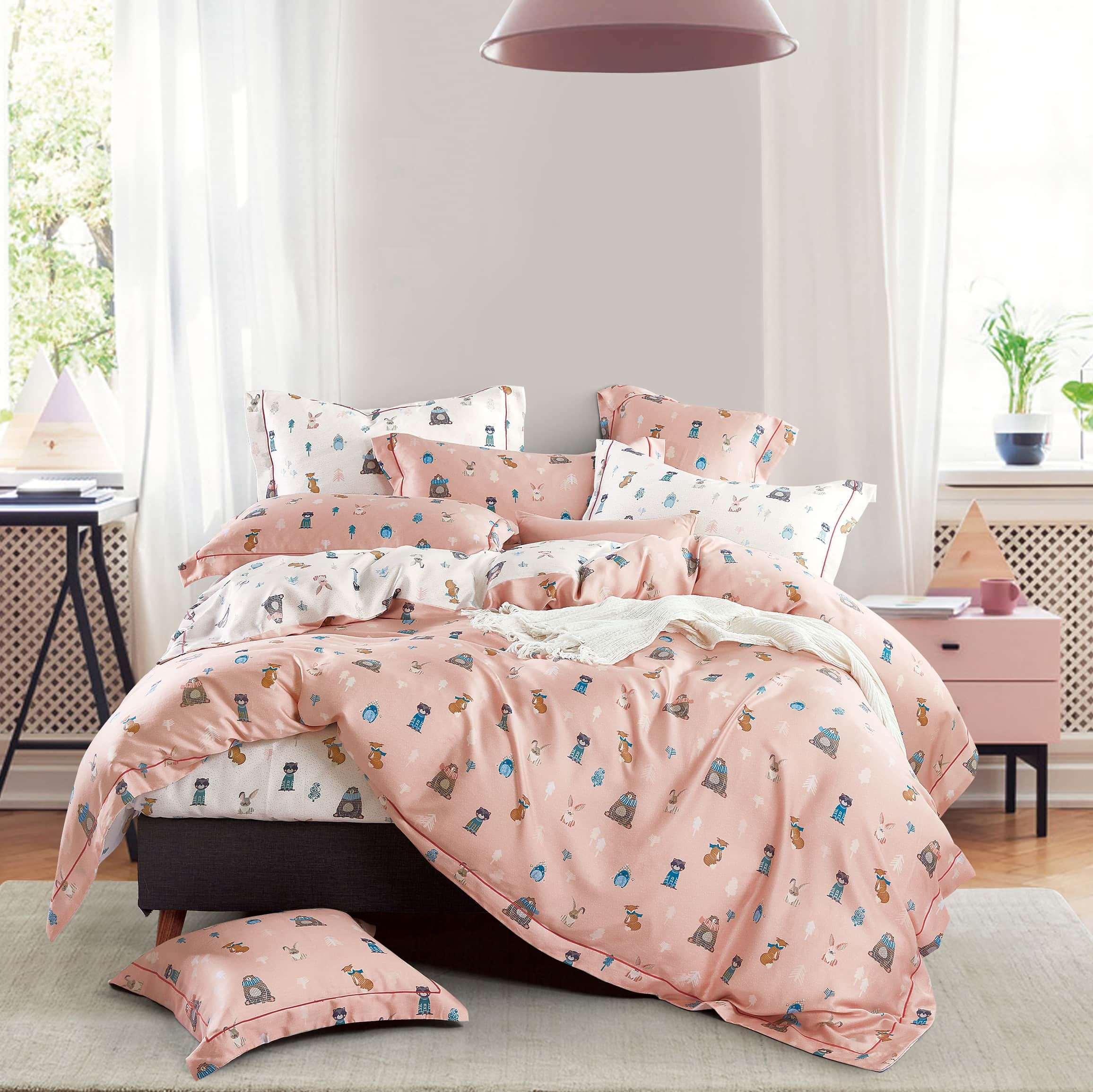 Custom Design Lovely Printed Tencel Lyocell Fabric Bedding Set