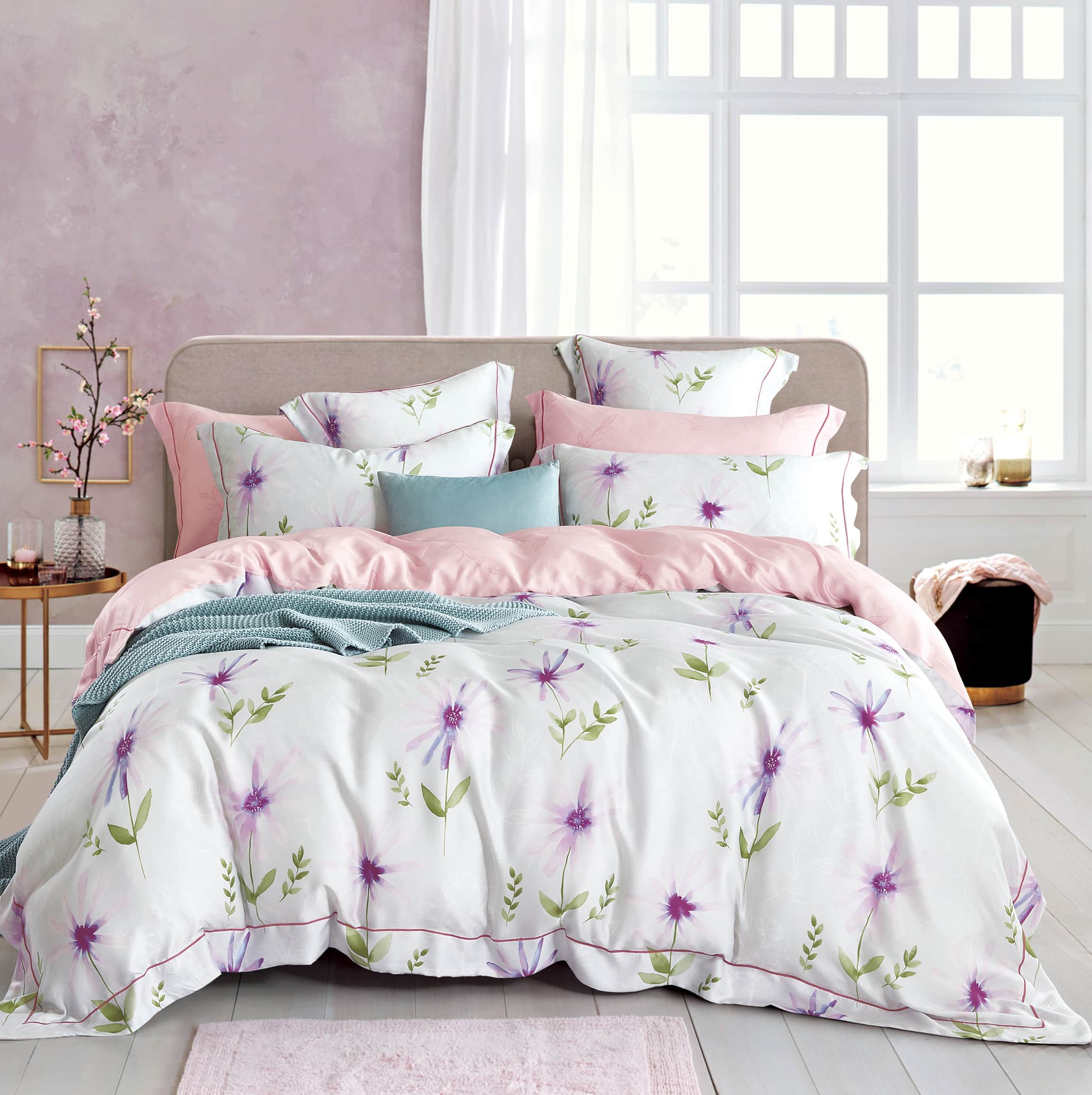 Custom Luxury Silk Satin Tencel Lyocell Bed Sheet Bedding Set