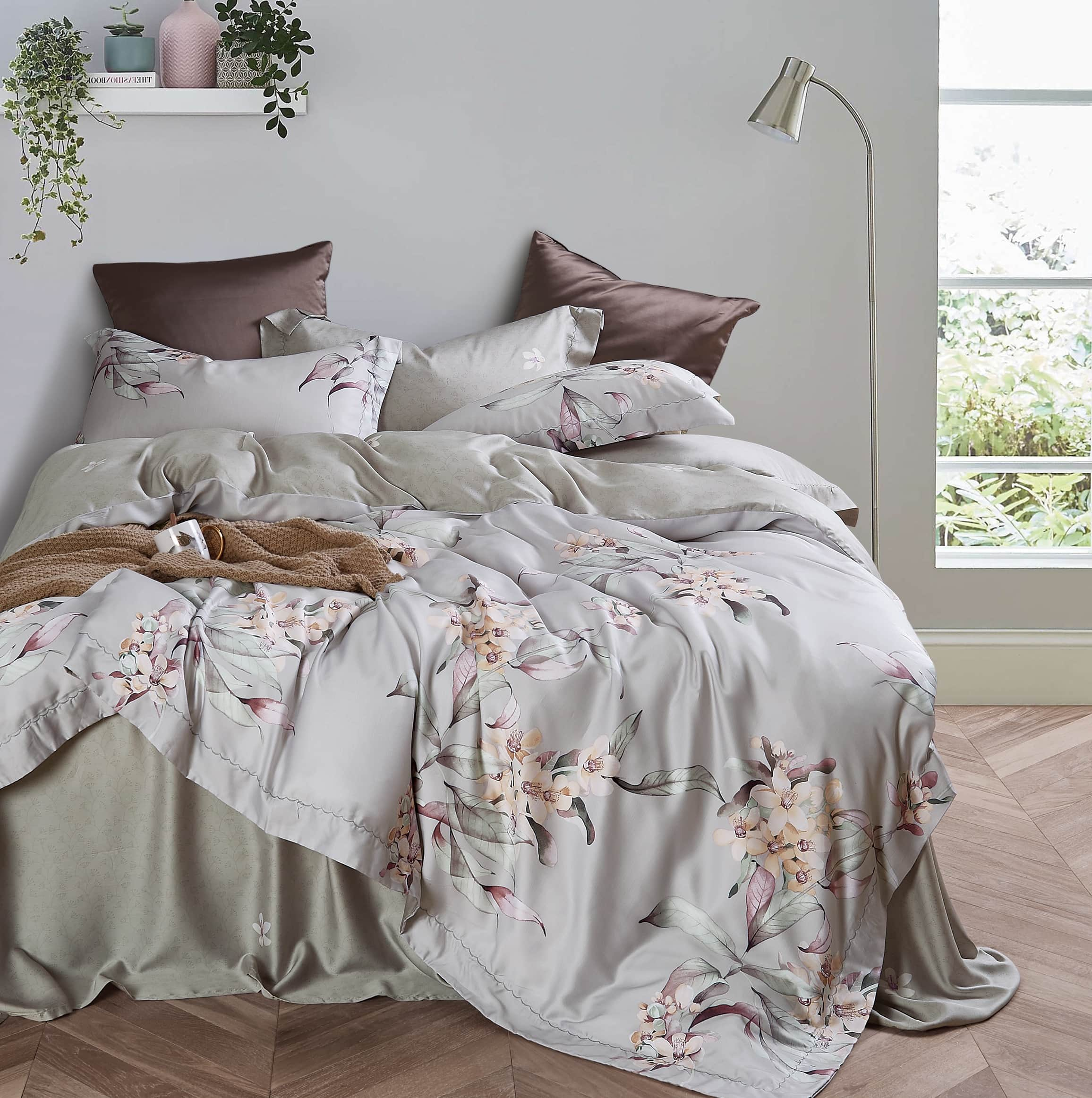 Classical Super Soft Tencel Bedding Set Embroidery Duvet Cover Set