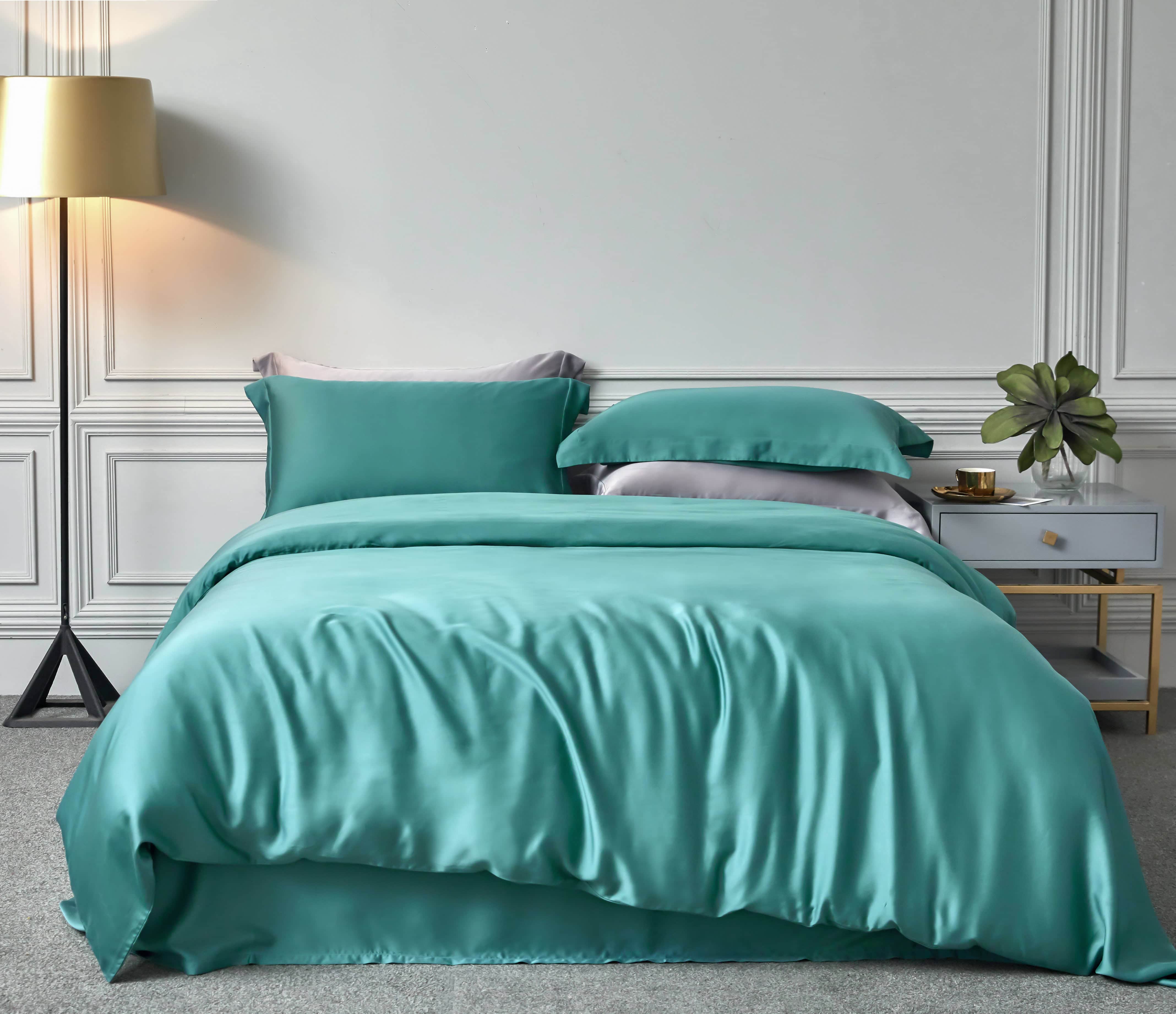 Luxury Embroidery Tencel Bed sheet Duvet Comforter Cover Bedding Set
