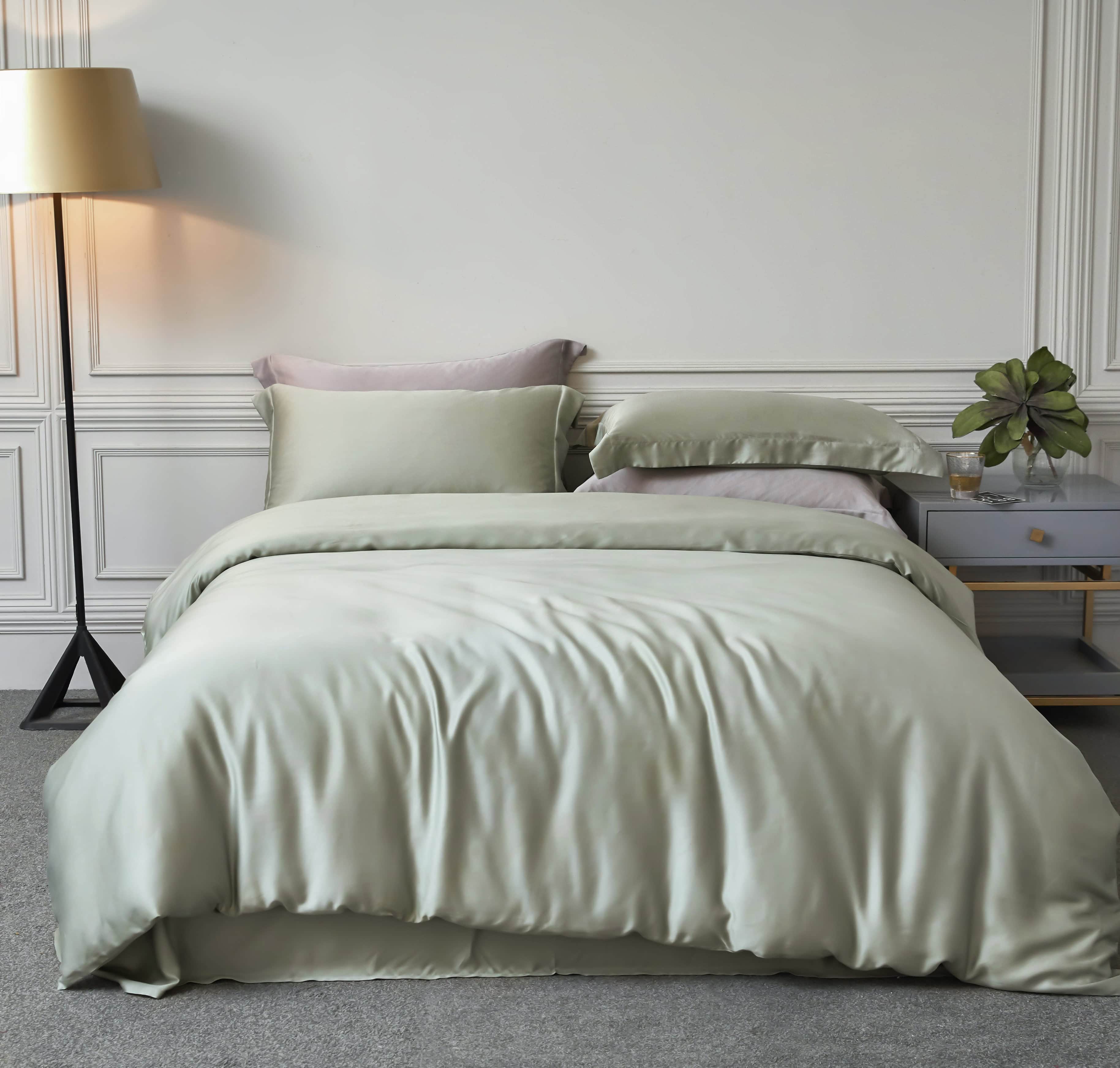 Natural Tencel Lyocell Bed Sheet Sets Silk Bedding Set