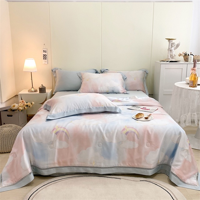 New Luxury 100% Organic 60s Tencel Lyocell Bedding Sets Bedsheet Sets Quilt Cover Sets