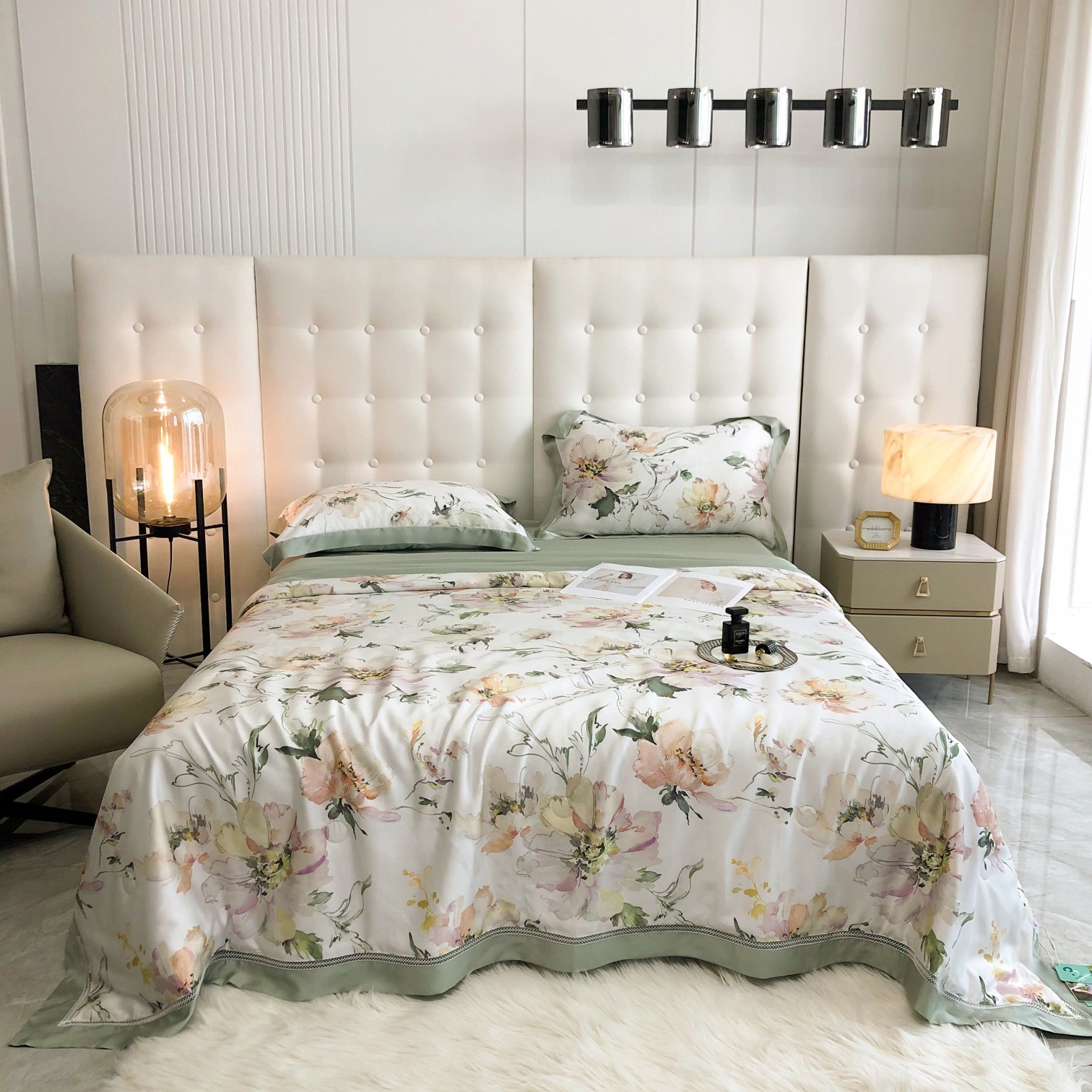Customized Print Designs 100% Lyocell Bed Sheet Set Duvet Comforter Quilt Bedding Set