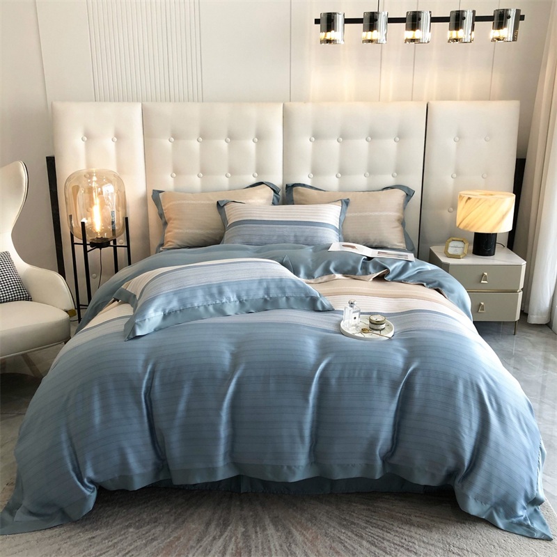 Custom Print Design 100% Tencel Lyocell Bed Sheets Duvet Cover Comforter Sets Bedding