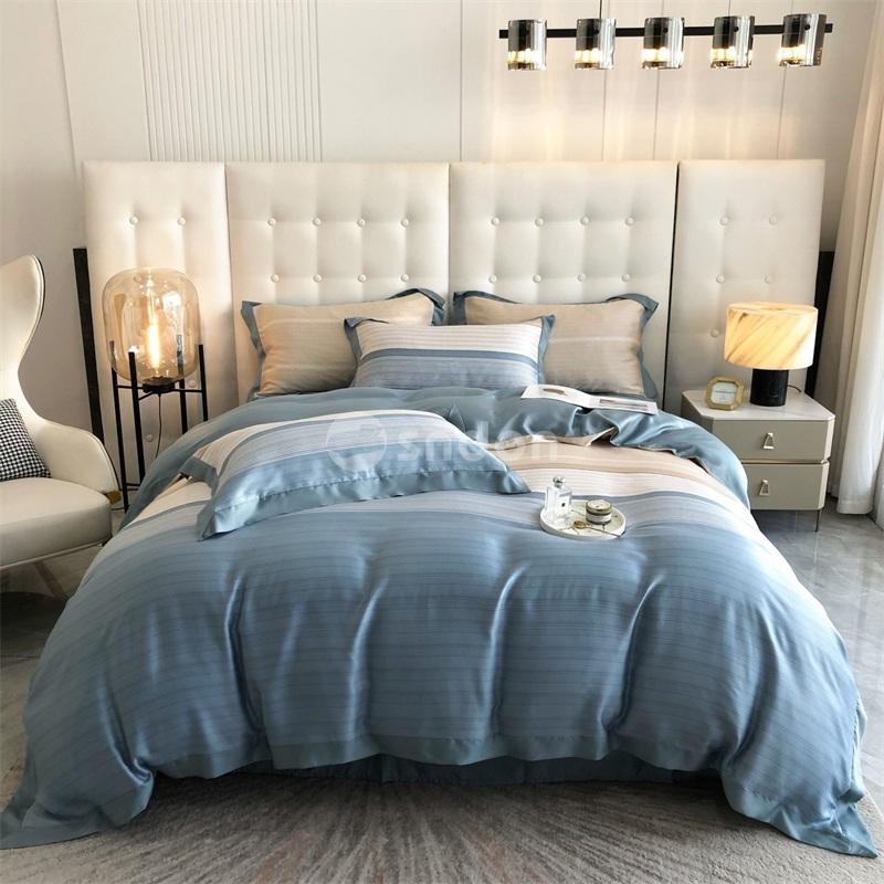 Custom Print Design 100% Tencel Lyocell Bed Sheets Duvet Cover Comforter Sets Bedding