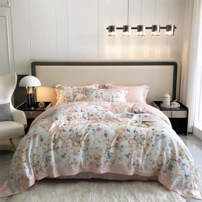 Luxury Brand 100% Tencel Lyocell Bed Sheet Set Comforter Set Bed Covers King Size Bedding Set